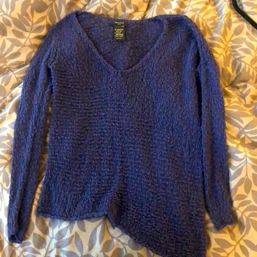 Talula Open Weave Sweater With Asymmetrical Hem - image 1